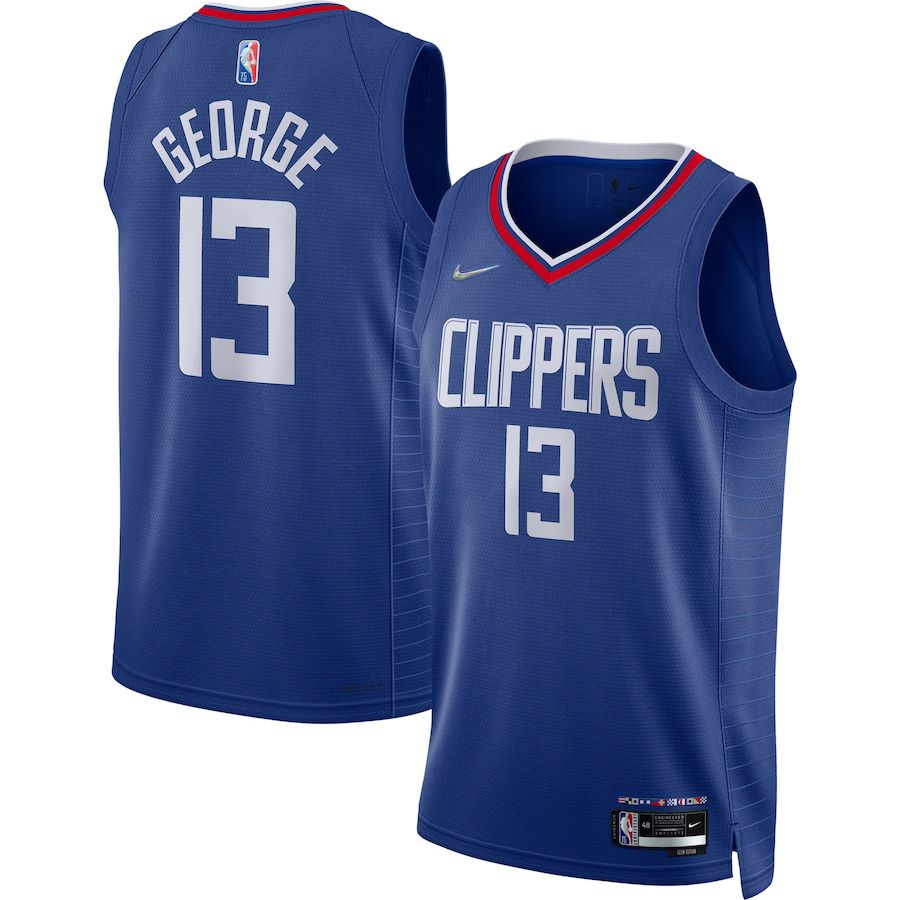 Men Los Angeles Clippers #13 Paul George Nike Royal Diamond Swingman NBA Jersey